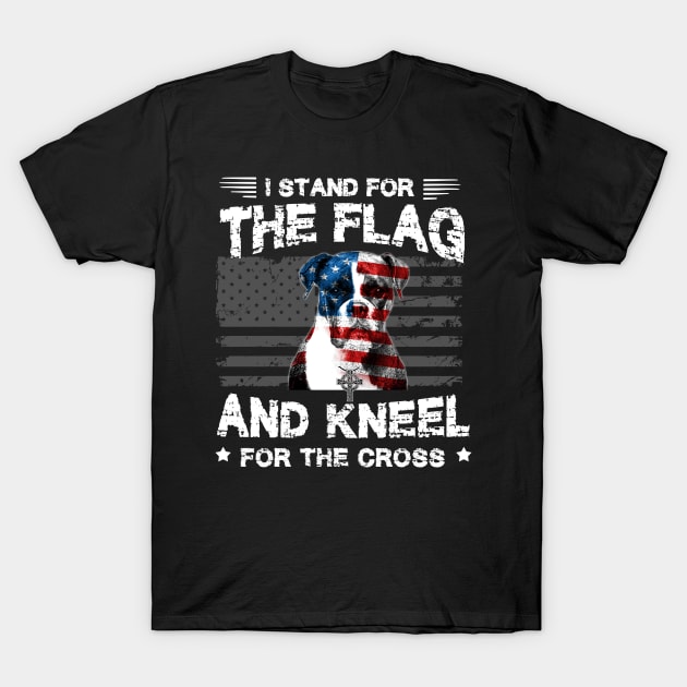 Boxer Dog Stand For The Flag Kneel For Fallen T-Shirt by Antoniusvermeu